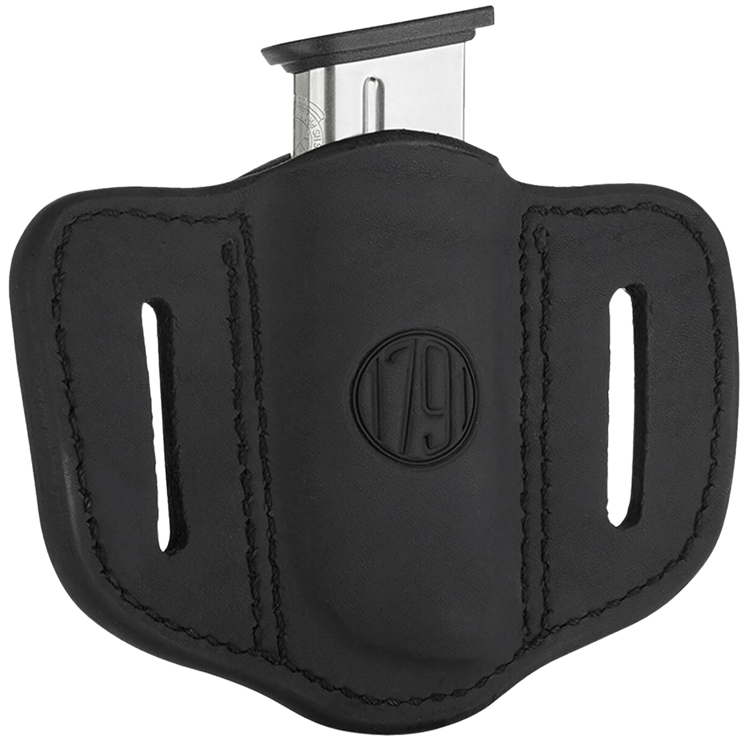 1791 Gunleather MAG11SBLA MAG1.1 Single Mag Holster Stealth Black Leather Belt Slide Compatible w/ Single Stack Ambidextrous