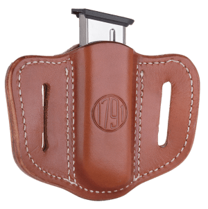 1791 Gunleather MAG11CBRA MAG1.1 Single Mag Holster Classic Brown Leather Belt Slide Compatible w/ Single Stack Ambidextrous