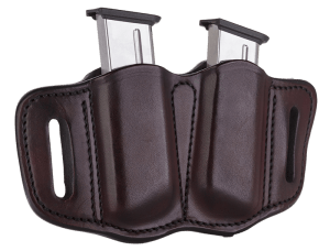 1791 Gunleather MAG21SBRA MAG2.1 Double Mag Holster Signature Brown Leather Belt Slide Belts 1.50" Wide Compatible w/ Single Stack Ambidextrous