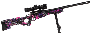 Crickett KSA2148 Precision Package Youth 22 LR 1rd 16.12" Threaded Bull Barrel w/Muzzle Brake Adjustable Cheek Comb Muddy Girl Synthetic Stock 10 3/8"-11 1/8" LOP Integrated Buttstock & Forend Crickettinny Rails Includes 4x28 Combat Scope w/Sunshade &