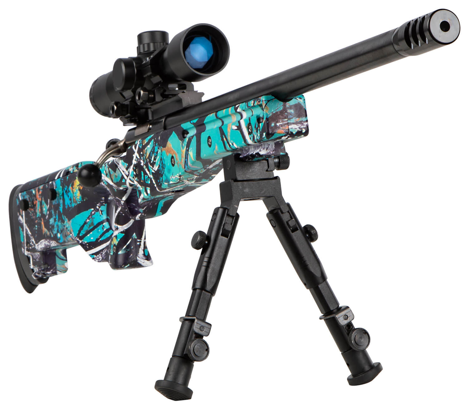 Crickett KSA2149 Precision Package Youth 22 LR 1rd 16.12" Threaded Bull Barrel w/Muzzle Brake Adjustable Cheek Comb Muddy Girl Serenity Synthetic Stock 10 3/8"-11 1/8" LOP Integrated Buttstock & Forend Crickettinny Rails Includes 4x28 Combat Scope & B - Image 3