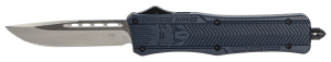 CobraTec Knives MNYCTK1MDNS CTK-1 Medium 3" OTF Drop Point Plain D2 Steel Blade/NYPD Blue Aluminum Handle Features Glass Breaker Includes Pocket Clip