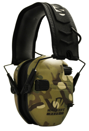 Walker's GWPRSEMMCC Razor Slim Electronic Muff 23 dB Over the Head MultiCam/Black Polymer