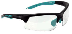 Walker's GWPTLSGLCLR Sport Glasses Adult Clear Lens Polycarbonate Black with Teal Accents Frame