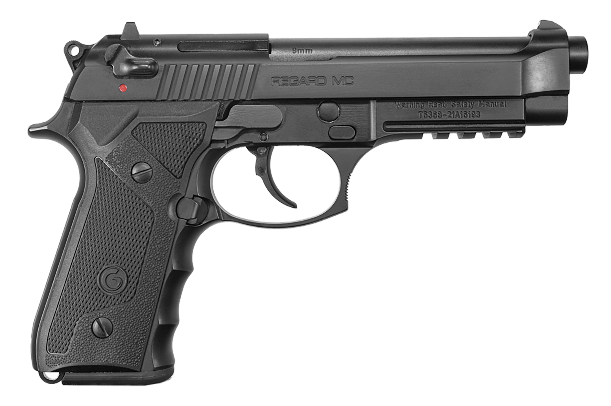 EAA GIRSAN 390080 Regard MC Full Size 9mm Luger 18+1 4.90" Black Steel Barrel Blued Serrated Slide Black Aluminum Frame w/Picatinny Rail Black Polymer Grips Ambidextrous