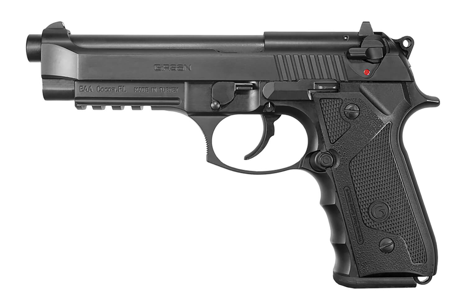 EAA GIRSAN 390080 Regard MC Full Size 9mm Luger 18+1 4.90" Black Steel Barrel Blued Serrated Slide Black Aluminum Frame w/Picatinny Rail Black Polymer Grips Ambidextrous - Image 2