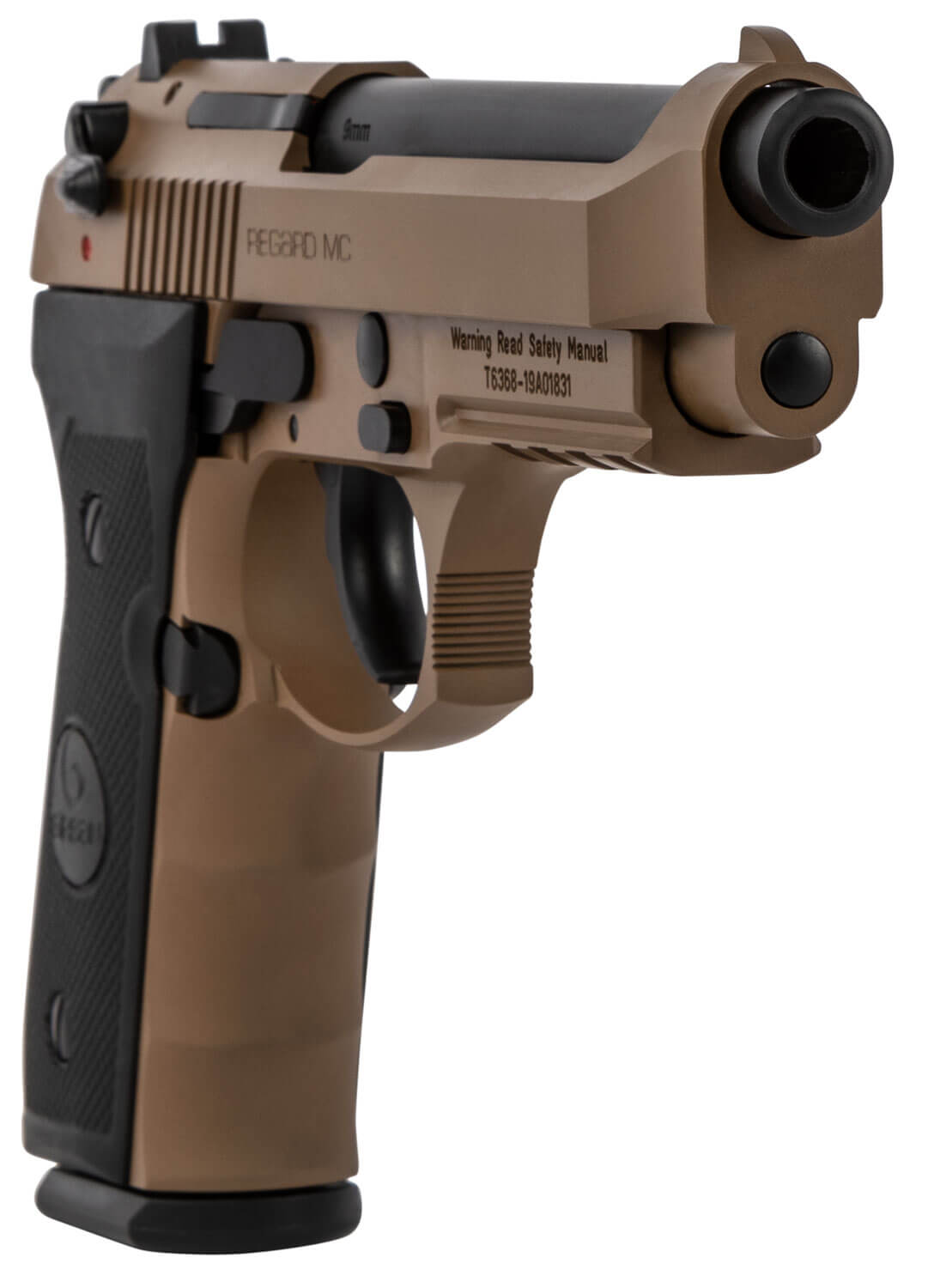 Girsan 390084 Regard MC 9mm Luger Caliber with 4.90" Barrel 18+1 Capacity Overall Flat Dark Earth Finish Aluminum Picatinny Rail Frame Serrated Steel Slide & Finger Grooved Black Polymer Grip - Image 3