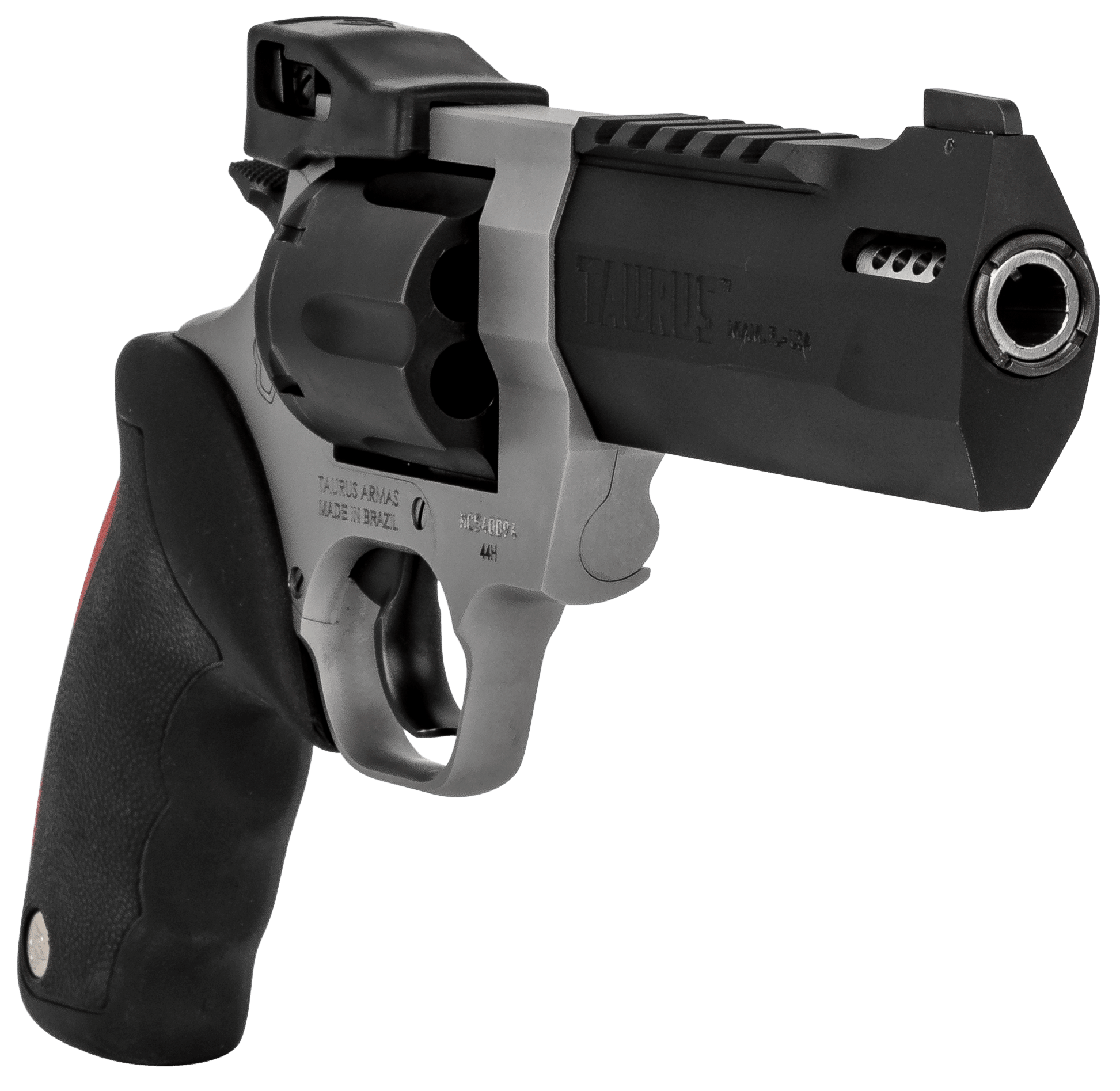 Taurus 2-440055RH Raging Hunter 44 Rem Mag 6rd 5.12" Picatinny Rail/Ported Barrel Matte Black Oxide Finish Cylinder Matte Finish Stainless Steel Frame & Black Rubber with Integrated Red Cushion Insert Grip - Image 8