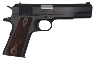 Colt Mfg O1911C 1911 Government 45 ACP 7+1 5" Stainless National Match Barrel Blued Serrated Steel Slide & Frame w/Beavertail Double Diamond Checkered Rosewood Grip