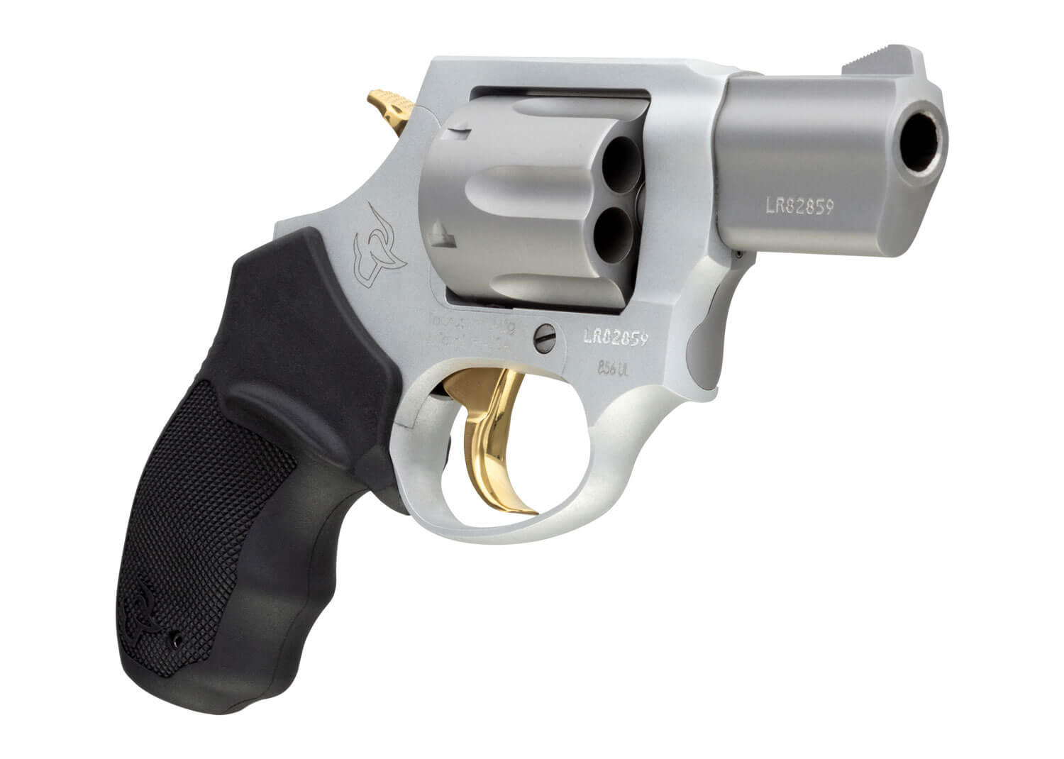 Taurus 2856029ULGLD 856 Ultra-Lite 38 Special Caliber with 2" Barrel 6rd Capacity Cylinder Overall Matte Finish Stainless Steel Gold Trigger/Hammer Frame & Finger Grooved Black Rubber Grip - Image 3