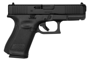 Glock PA195S201 G19 Gen5 Compact 9mm Luger 10+1 4.02" Black GMB Barrel  Black nDLC Serrated Slide  Black Polymer Frame w/Picatinny Rail  Black Textured w/Interchangeable Backstrap Grip  Ambidextrous