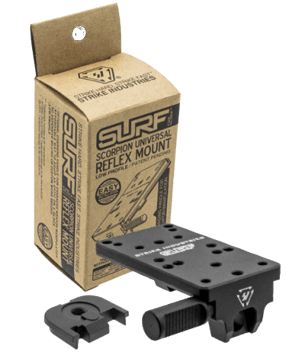 Strike Industries GSURF Scorpion Universal Mount Low Profile Black Anodized Aluminum Compatible w/Glock Gen1-5 Except 42/43/43X/48 Dovetail Mount