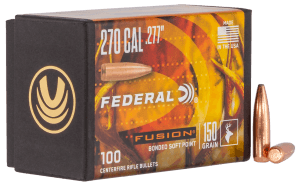Federal FB277F4 Fusion Component  270 Win .277 150 gr Fusion Soft Point 100rd Box/ 4 Case