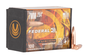 Federal FB284F4 Fusion Component  7mm .284 175 gr Fusion Soft Point 100rd Box/ 4 Case