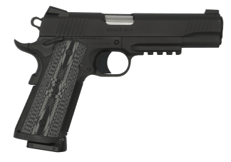 Colt Mfg O1082RGCCU CCU Rail Government 9mm Luger 9+1 5" National Match Barrel Matte Black DLC Serrated Stainless Steel Slide & Frame w/Picatinny Rail Black Scalloped G10 Grip Ambidextrous
