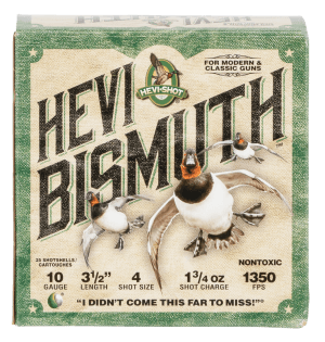 HEVI-Shot HS15504 HEVI-Bismuth  10Gauge 3.50" 1 3/4oz Bismuth 4Shot 25rd Box