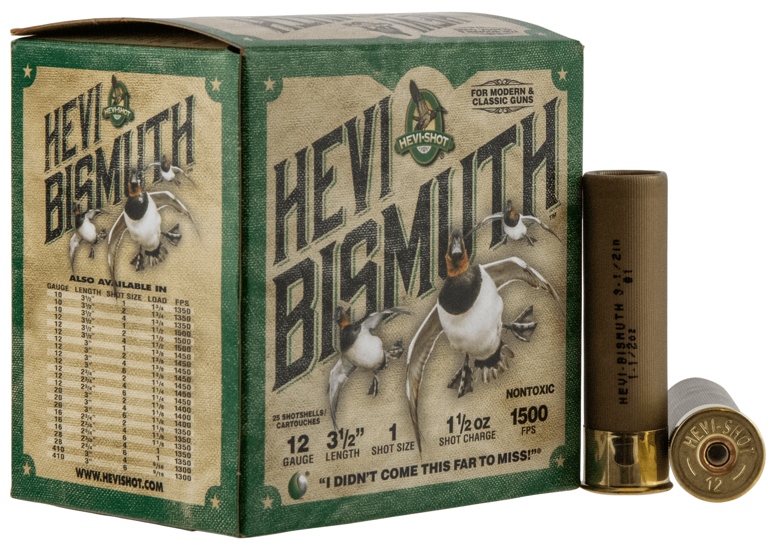 HEVI-Shot HS14501 HEVI-Bismuth 12Gauge 3.50" 1 1/2oz Bismuth 1Shot 25rd Box