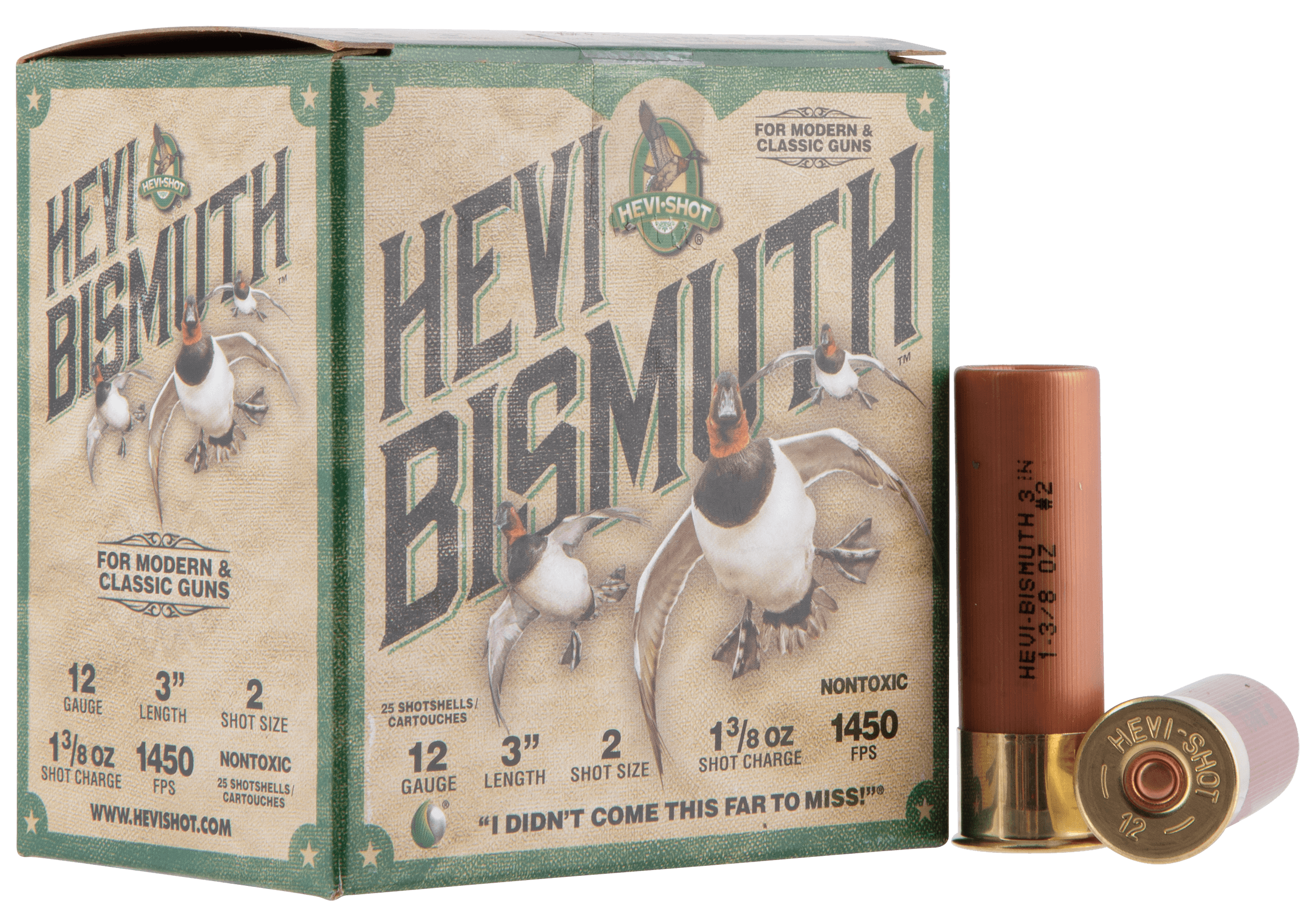 HEVI-Shot HS14002 HEVI-Bismuth 12Gauge 3" 1 3/8oz Bismuth 2Shot 25rd Box