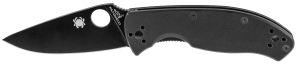 Spyderco C122GBBKP Tenacious  3.39" Folding Drop Point Plain Black Matte 8Cr13MoV SS Blade Black  Textured G10 Handle Includes Pocket Clip