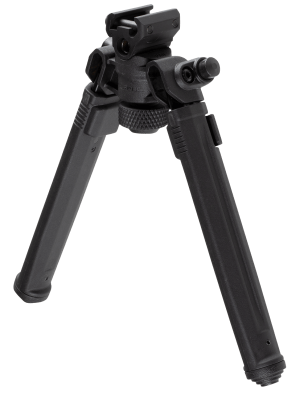 Magpul MAG941BLK Bipod 1913 Picatinny Rail Attachment Black Mil-Spec Anodized Aluminum 6.80-10.30" Vertical Adjustment Rubber Feet for AR-Platform