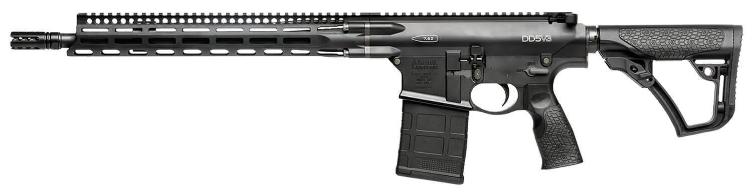 Daniel Defense 0215707258067 DD5 V3 *CO Complaint 7.62x51mm NATO 16" No Magazine Black Hard Coat Anodized Black Phosphate 6 Position w/SoftTouch Overmolding Stock Black Polymer Grip - Image 2