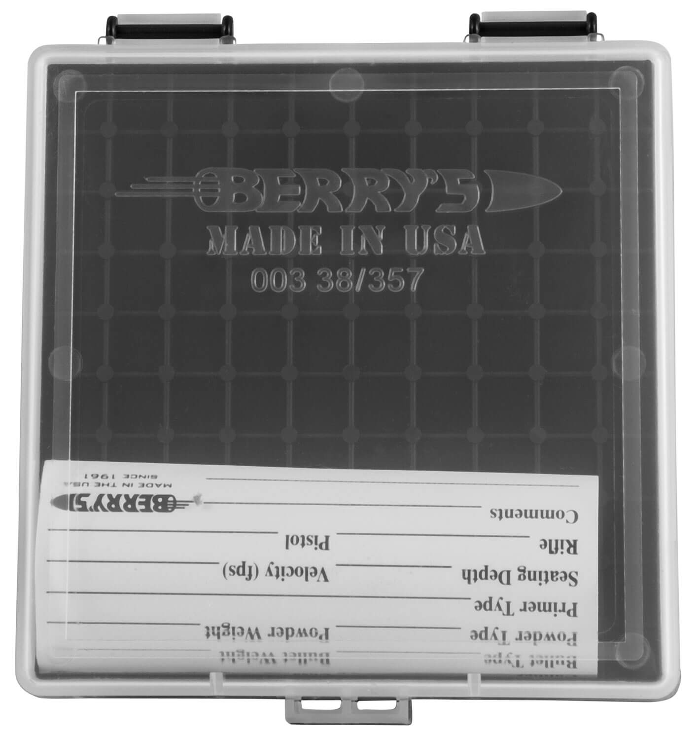 Berry's 15382 Ammo Box 38 Special/357 Mag Clear/Black Plastic 100rd - Image 2