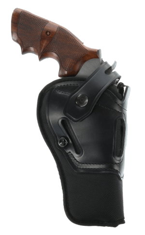 Galco SR43B Switchback OWB Black Leather Belt Slide Fits Ruger GP100/S&W K Frame/2.50-3" Barrel Ambidextrous