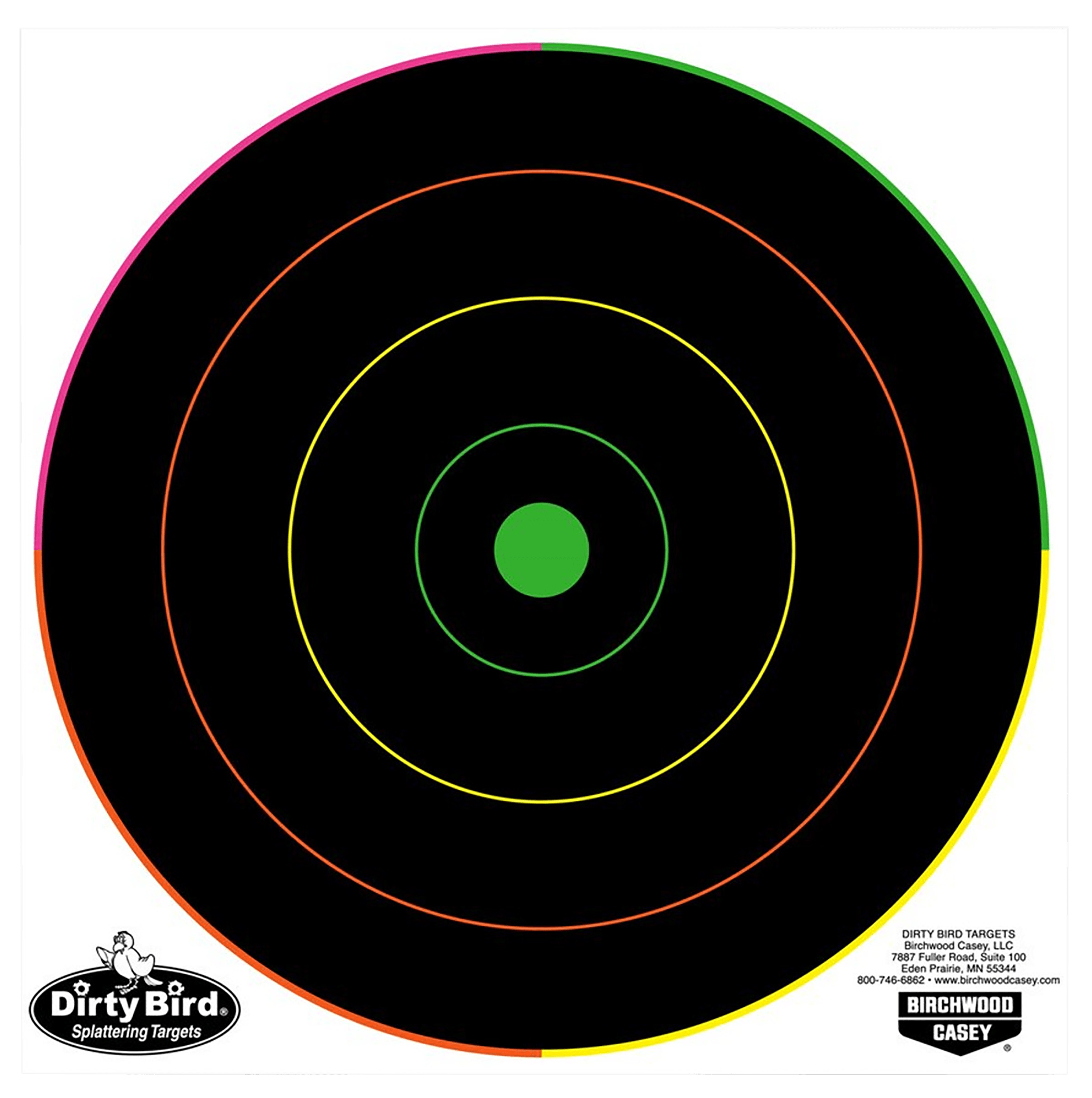 Birchwood Casey 35820 Dirty Bird 8" Bullseye Tagboard Hanging Pistol/Rifle Black/Green 20 Per Pkg