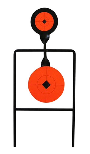 Birchwood Casey 46344 World of Targets Super Double Mag Spinner 4.50"/6" Handgun Black/Orange Steel Circle w/Crosshair & Diamond 0.37" Thick Standing