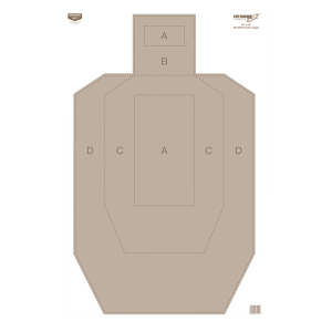 Birchwood Casey 37029 EZE-Scorer  IPSC Silhouette Paper Hanging Universal 23" x 35" Tan 5 Pack