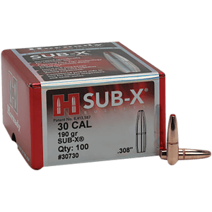 Hornady 30730 Sub-X  30 Cal .308 190 gr Subsonic eXpanding 100rd Box/ 15 Case