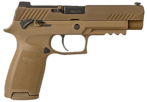 Sig Sauer 320F9M17MSMA P320 M17 *MA Compliant Full Size Frame 9mm Luger 10+1 4.70" Black Carbon Steel Barrel Coyote PVD Serrated Stainless Steel Slide Coyote PVD Stainless Steel Frame w/Beavertail & Picatinny Rail Coyote Polymer Grip Manual Thumb Saf
