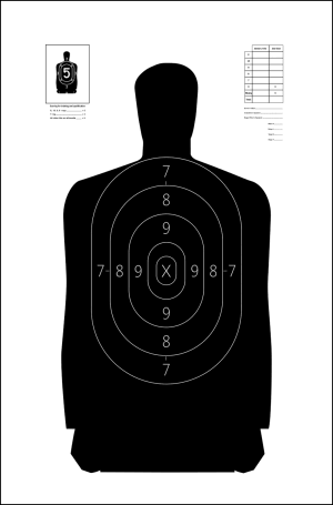 Action Target S29100 Qualification  Silhouette Heavy Paper Hanging 11.50" x 22" Black/White 100rd Box