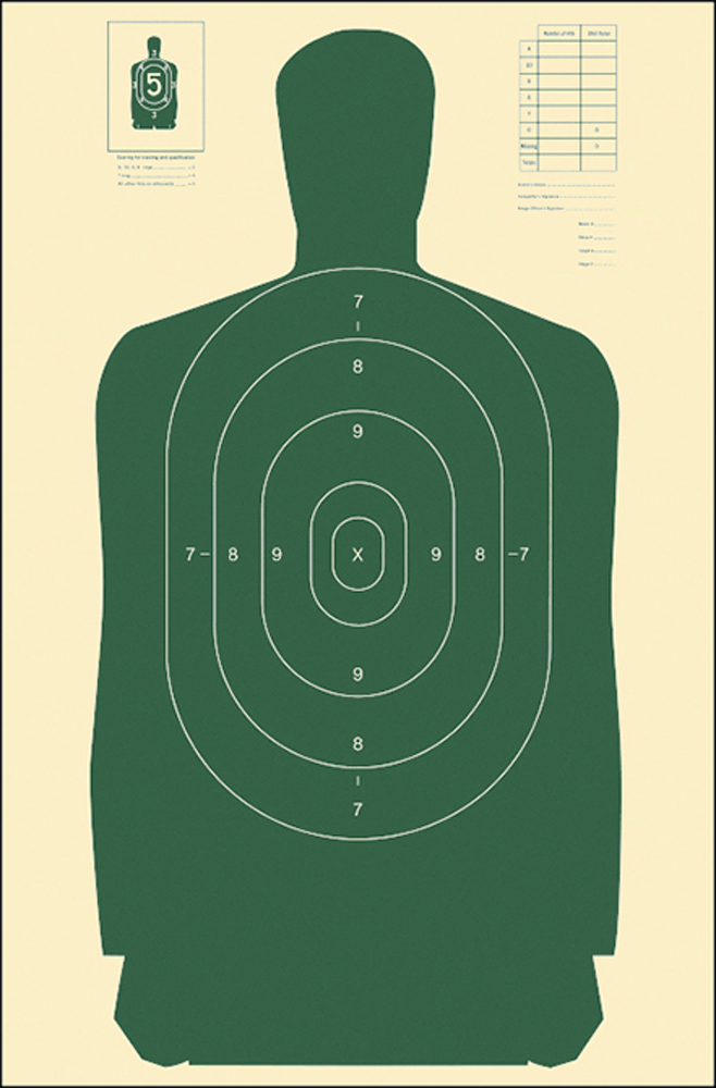 Action Target B27SGREEN100 Qualification Standard Silhouette Paper Hanging 24" x 45" Green/White 100rd Box