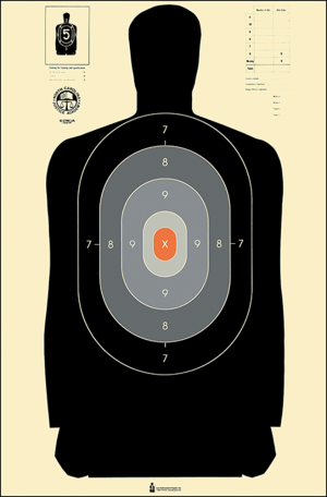 Action Target B27NCJA100 Qualification NC Criminal Justice Academy Silhouette Paper Hanging 24" x 45" Black/Gray/White 100rd Box