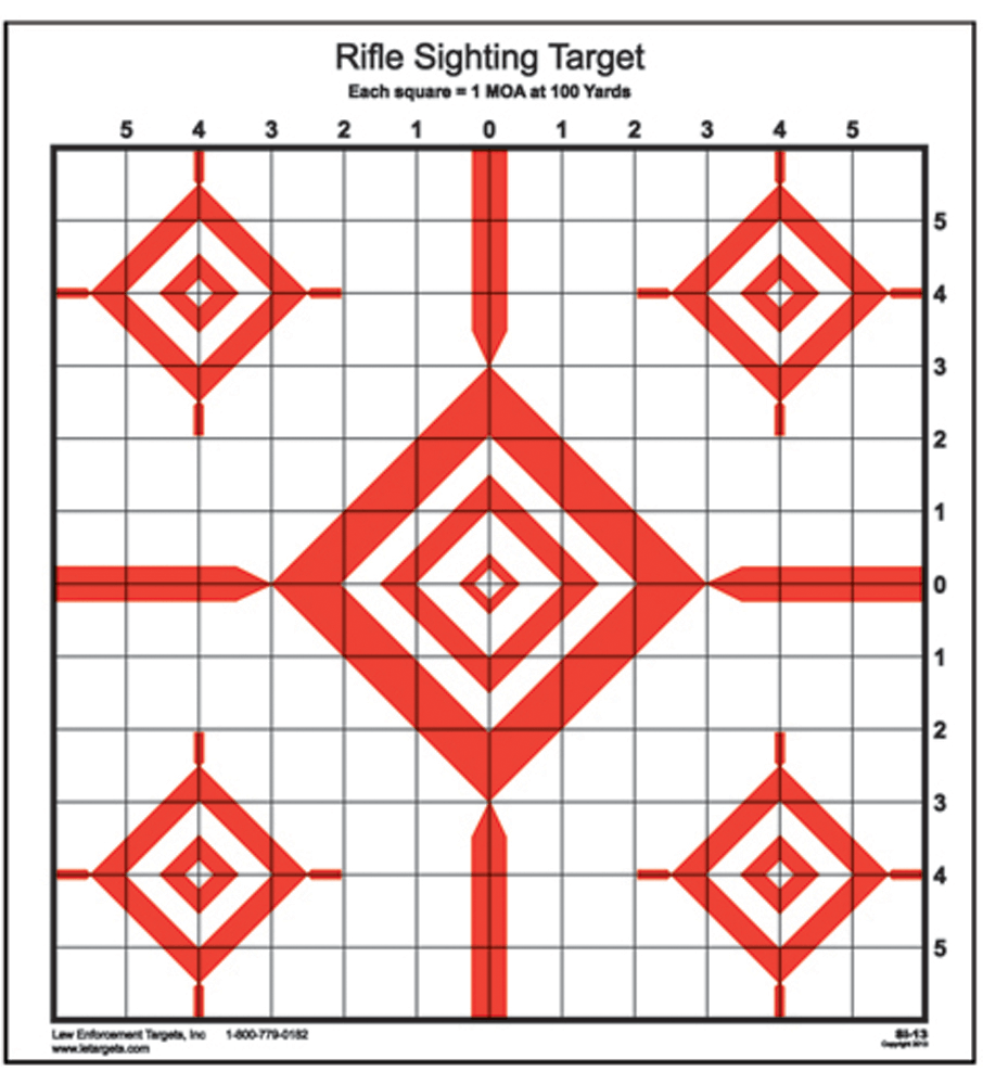 Action Target SI13100 Sighting Advanced Rifle Diamond Paper 100 yds Rifle 14" x 15" Red/White 100rd Box