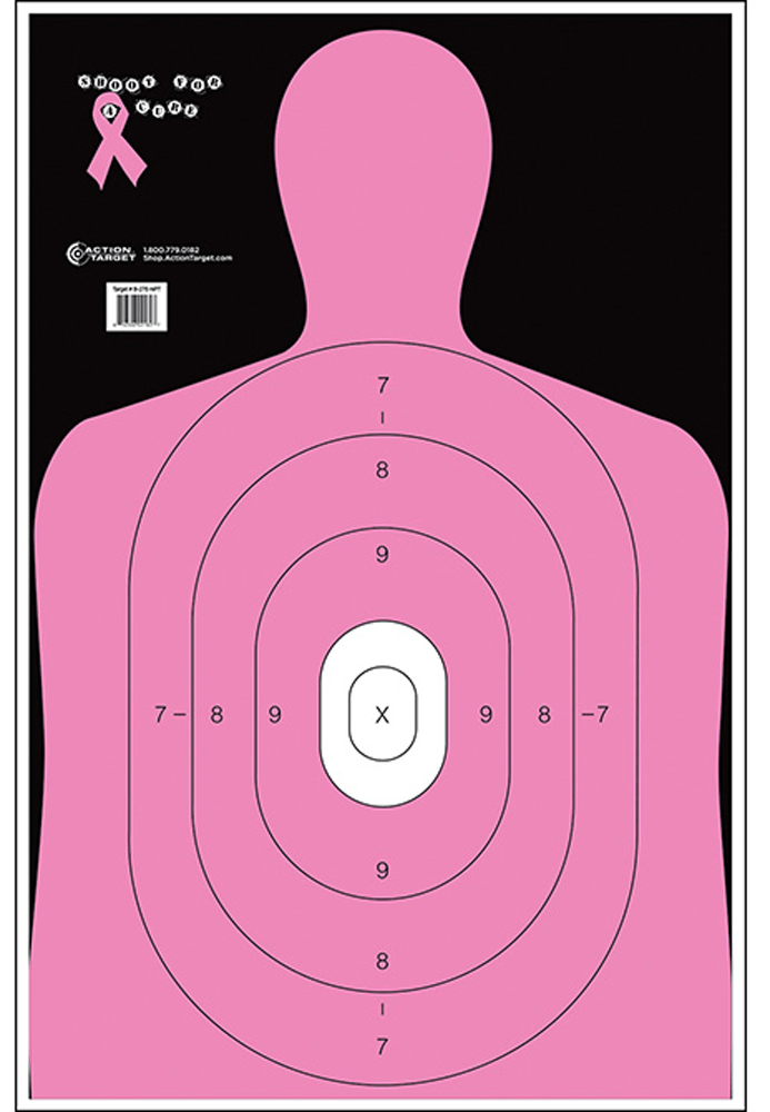 Action Target B27ENPT100 Qualification Shoot for the Cure Silhouette Paper 23" x 35" Pink 100rd Box