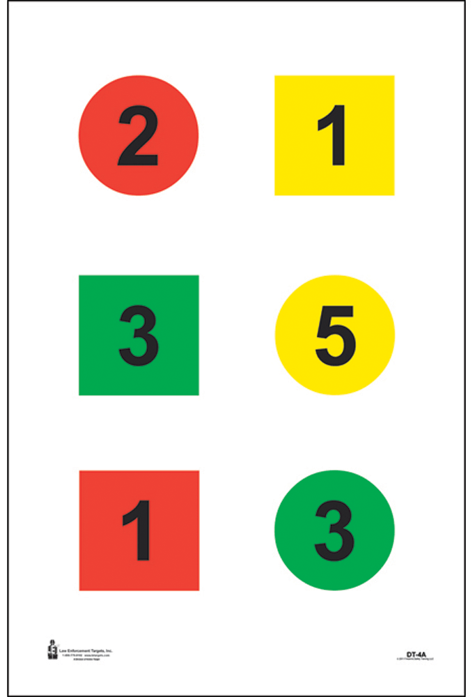 Action Target DT4A100 Training Discretionary Command Circle/Square Paper 23" x 35" Multi-Color 100rd Box