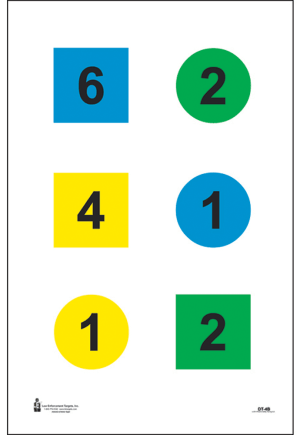 Action Target DT4B100 Training Discretionary Command Circle/Square Paper 23" x 35" Multi-Color 100rd Box