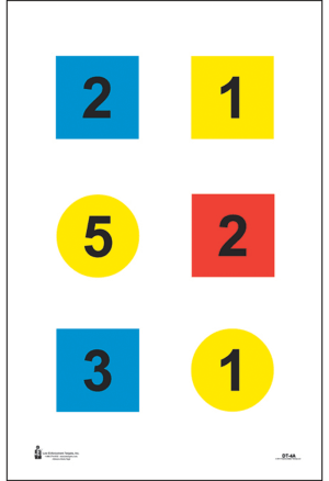 Action Target DT4C100 Training Discretionary Command Circle/Square Paper 23" x 35" Multi-Color 100rd Box
