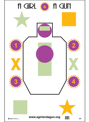 Action Target AGG100 Training A Girl & A Gun IDPA Silhouette Paper 23" x 35" Multi-Color 100rd Box