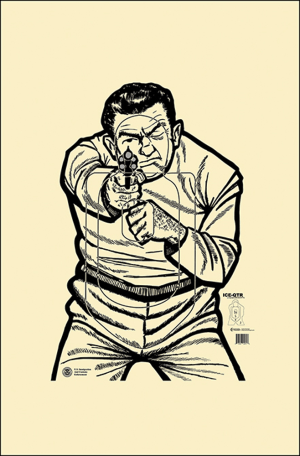 Action Target ICEQT2009100 Qualification US Immigration & Customs Enforcement Man w/Gun Paper Hanging 17.50" x 23" Black/White 100rd Box