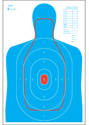 Action Target RCB27EQ100 Qualification B-27E & FBI Q Combo Silhouette Hanging Paper 23" x 35" Blue/White 100rd Box