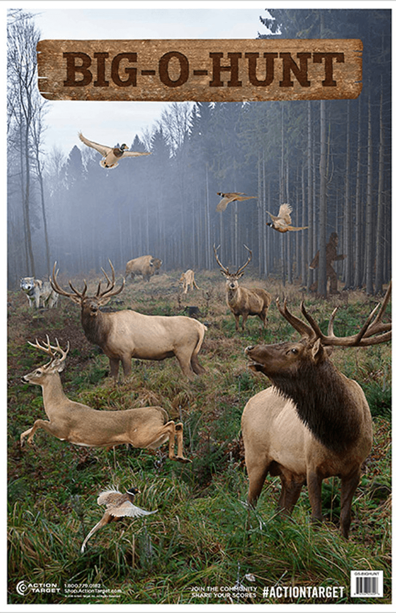 Action Target GSBIGHUNT100 Entertainment Animals Paper Hanging 23" x 35" 100rd Box