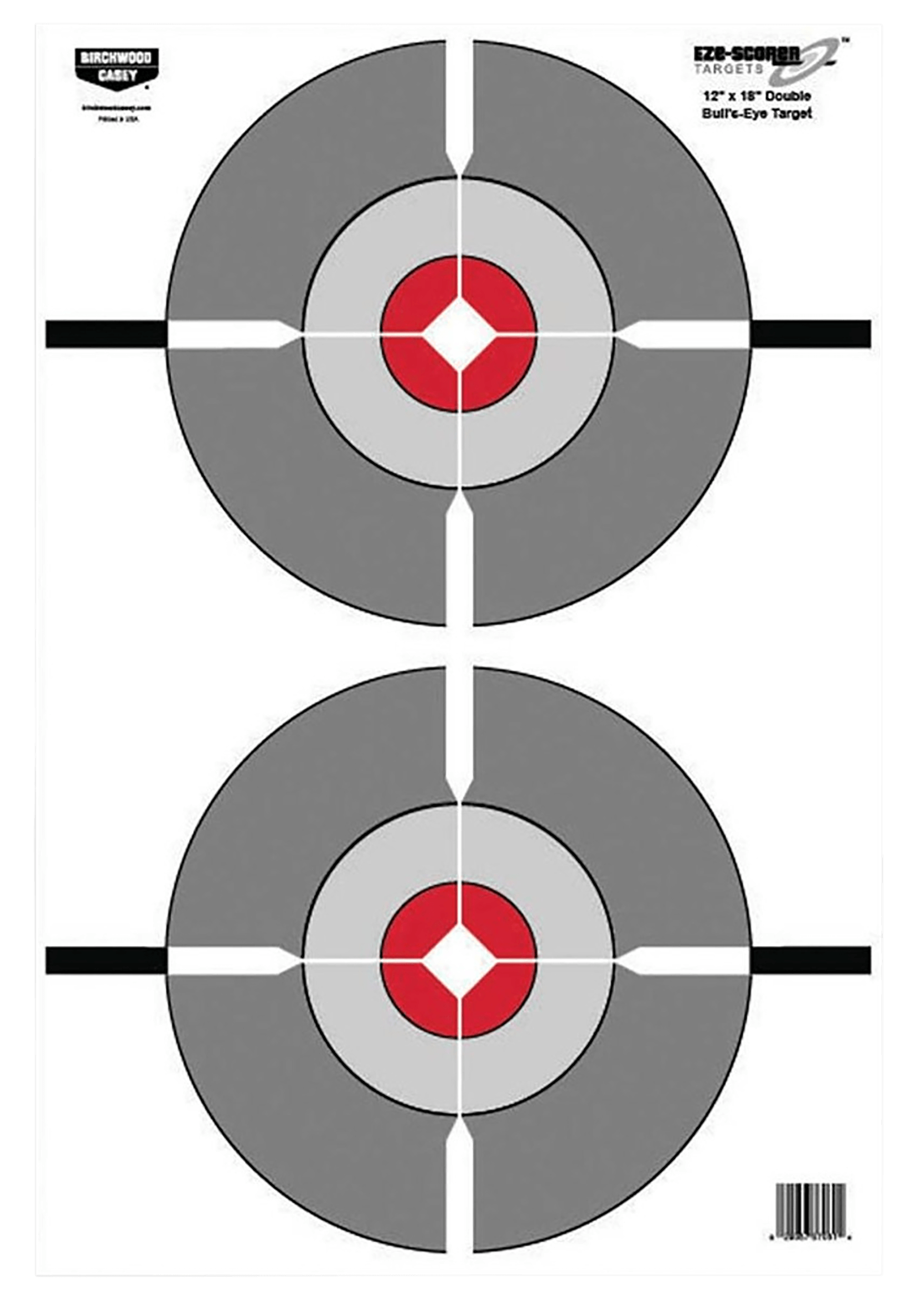 Birchwood Casey 37061 EZE-Scorer Bullseye Paper Target 12" x 18" 100 Per Pack