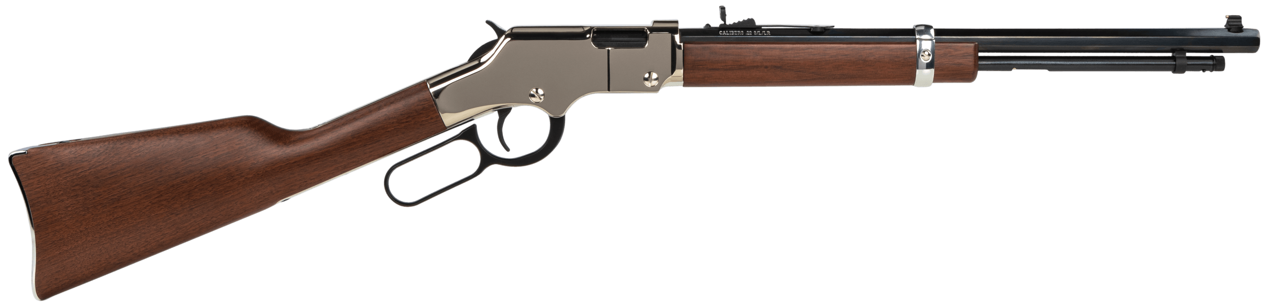 Henry H004SY Golden Boy Silver Youth 22 Long/22 LR/22 Short 16 LR/21 Short 17" Blued Octagon Barrel Nickel-Plated Steel Receiver American Walnut