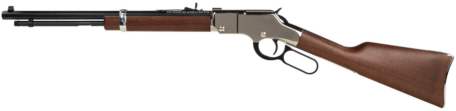 Henry H004SY Golden Boy Silver Youth 22 Long/22 LR/22 Short 16 LR/21 Short 17" Blued Octagon Barrel Nickel-Plated Steel Receiver American Walnut - Image 2