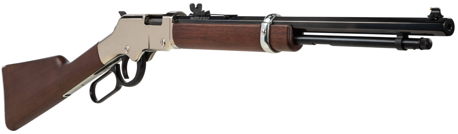 Henry H004SY Golden Boy Silver Youth 22 Long/22 LR/22 Short 16 LR/21 Short 17" Blued Octagon Barrel Nickel-Plated Steel Receiver American Walnut - Image 3