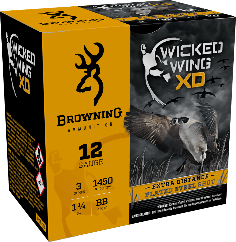 Browning Ammo B193411230 Wicked Wing XD 12Gauge 3" 1 1/4oz BBShot 25rd Box