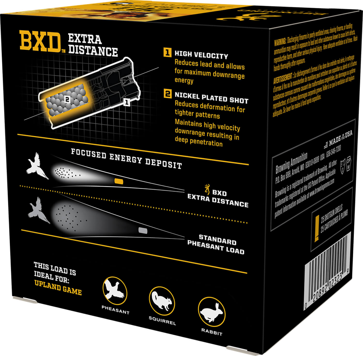 Browning Ammo B193512035 BXD Upland 20Gauge 3" 1 1/4oz 5Shot 25rd Box - Image 2